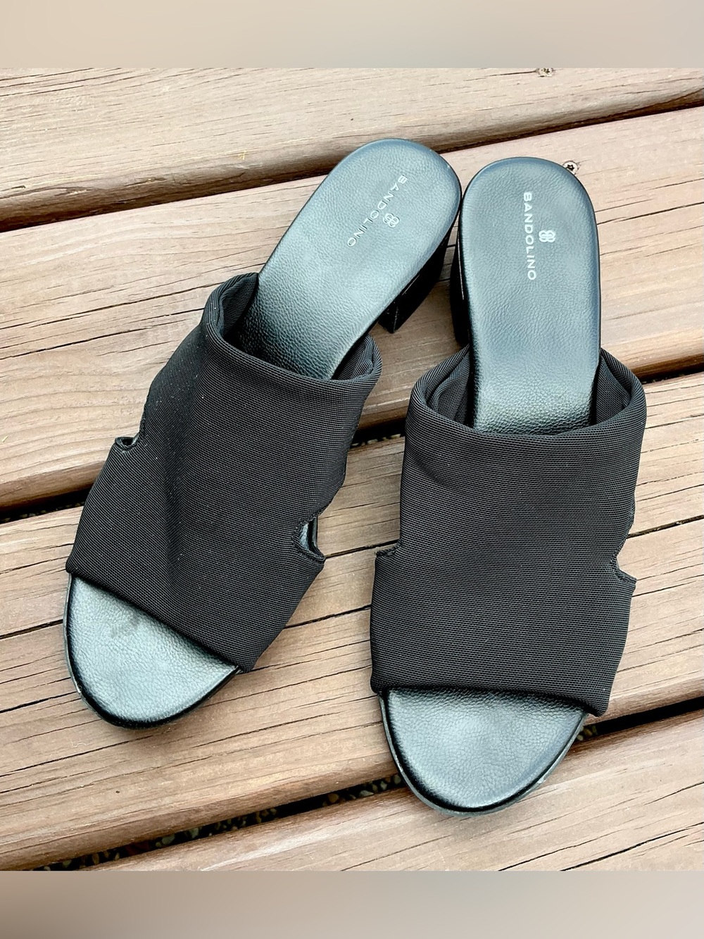 Bandolino Black Open-Toe Slip-On Mules🥀🥀